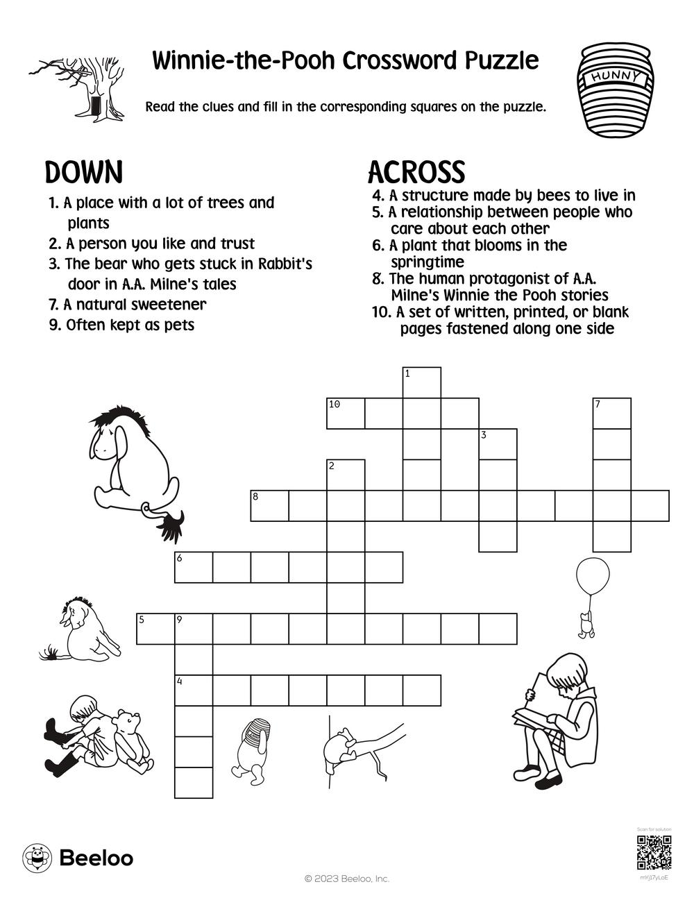 Fill in the Blank Crossword Puzzles Printable