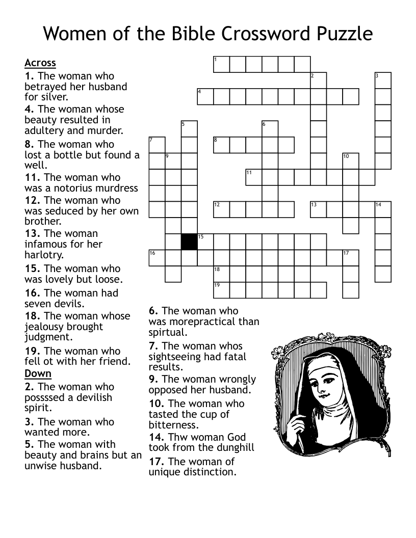 Printable Christian Crossword Puzzles for Kids