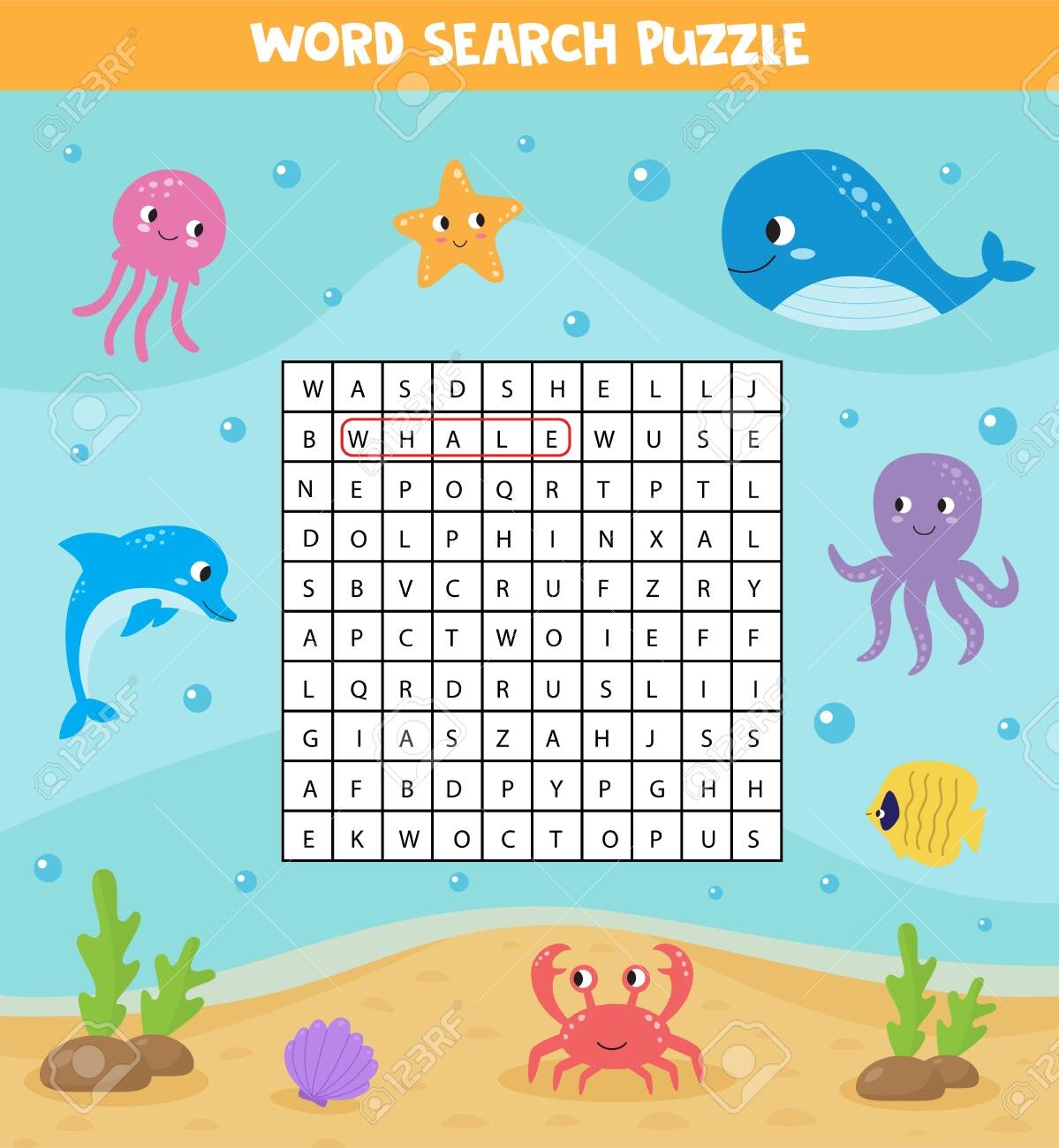 Crossword Find Words for Kids Printable