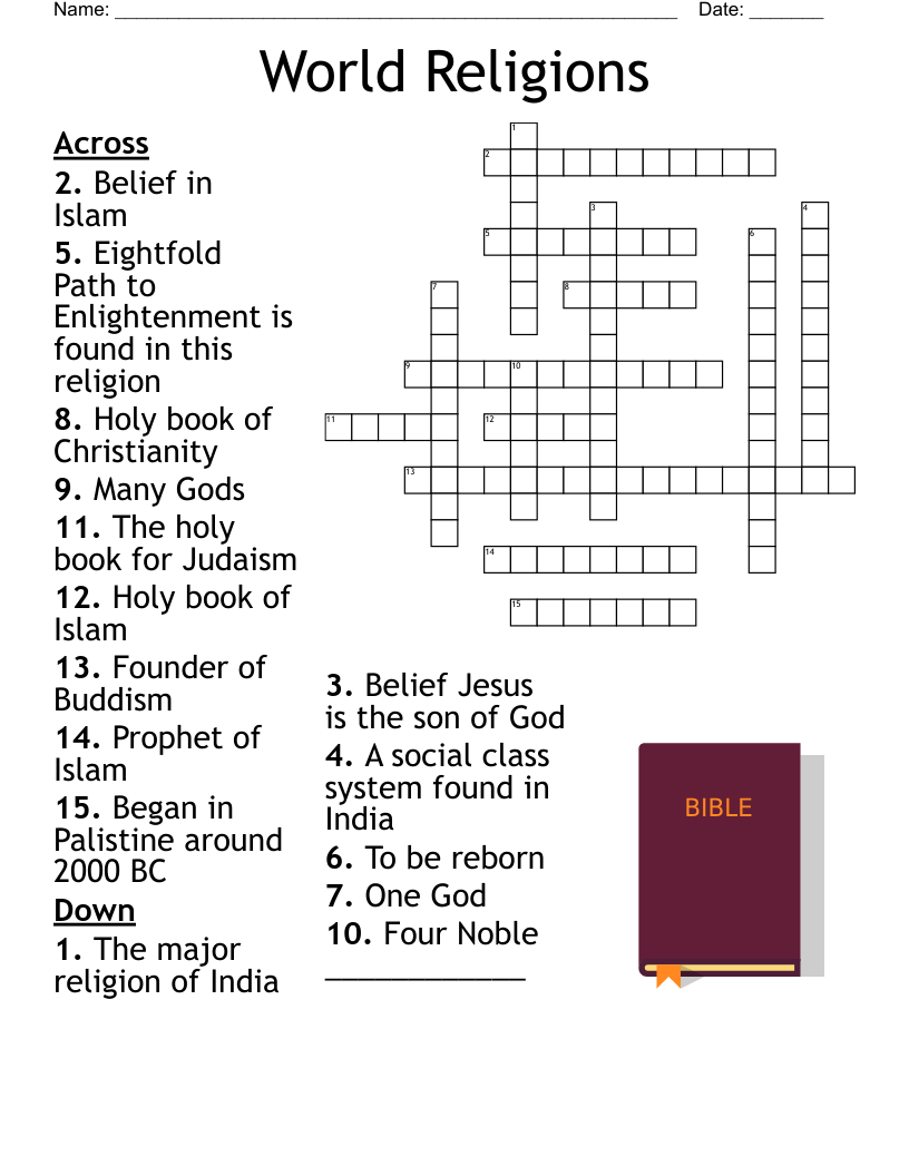 Religious Crossword Puzzles Printable Free