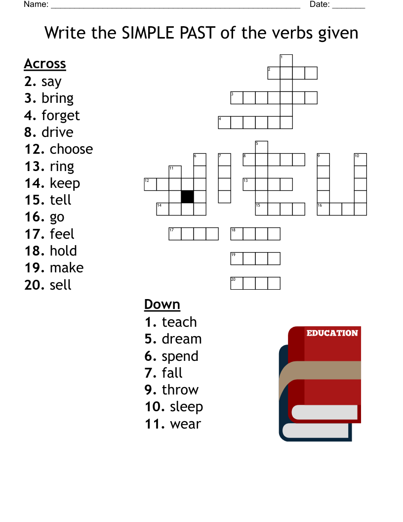 Crossword Puzzle Printable Writing