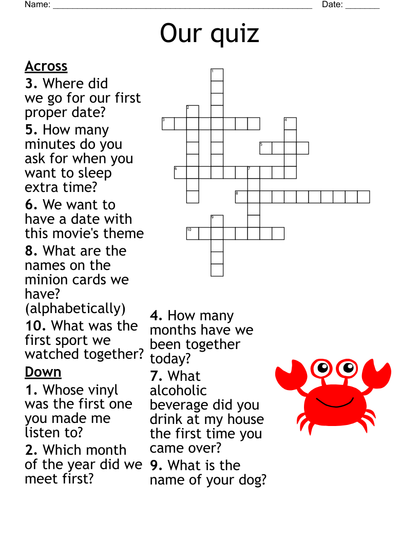 Year 6 Crossword WordMint